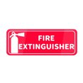 Fire Extinguisher Red & White Acrylic Sign 10"X3" For Offices
