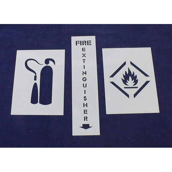 Fire Extinguisher Stencil Set 3 Pieces