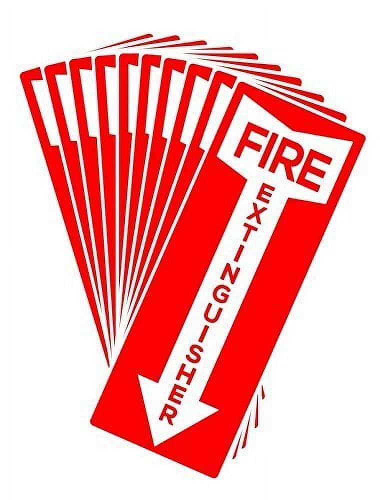 SAFETY SUPPLY MART Fire Extinguisher Stickers, 4.25" x 11", 10 Pack, Durable, Self-Adhesive Decals, UV Protected and Waterproof