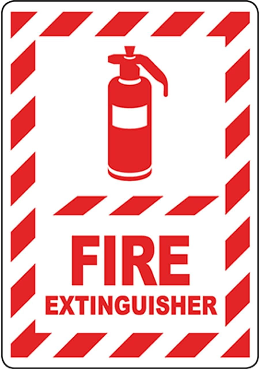 Fire Extinguisher red text Sign w/Symbol Safety Signs Fire Safety Signs