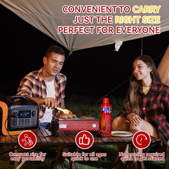 Fire Extinguisher with Mounting Brackets 4-Pack Portable for Home Car Boat BBQ