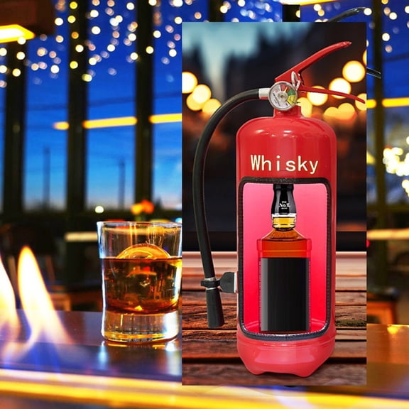 Fire Extinguishers Mini Bar, Novelty Bar Recycle Man Cave Gift for Whisky Loving Fireman