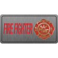 thumbnail image 1 of Fire Fighter Brushed Aluminum Photo License Plate, 1 of 1