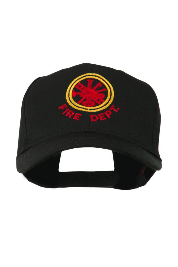 Fire Fighter Dept Symbol Embroidered Cap - Black OSFM