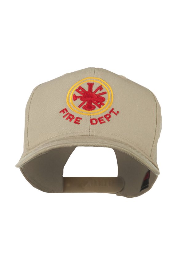 Fire Fighter Dept Symbol Embroidered Cap - Khaki OSFM