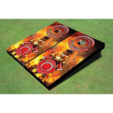 Fire Fighter Maltese Cross Themed Cornhole Board Set