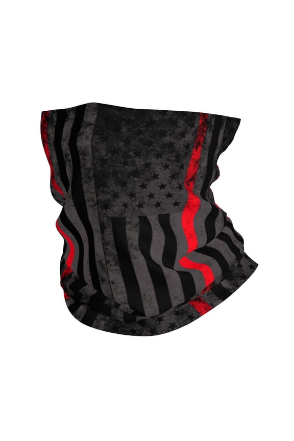 Fire Fighter Thin Red Line Flag Face Mask Bandanas Neck Gaiter Headwear Magic Scarf Headband For Dust Sun Wind