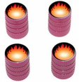 thumbnail image 1 of Fire Fireball Tire Rim Wheel Aluminum Valve Stem Caps, Multiple Colors, 1 of 1