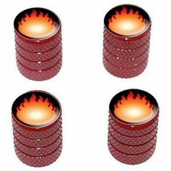 Fire Fireball Tire Rim Wheel Aluminum Valve Stem Caps, Multiple Colors