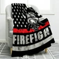 thumbnail image 1 of Fire Firefighter Blanket Fireman Gifts for Men Women Boy Dad Husband Son Boyfriend Adult Birthday Christmas Halloween Thanksgiving Retirement Presents Plush Throw 50"x60", 1 of 6