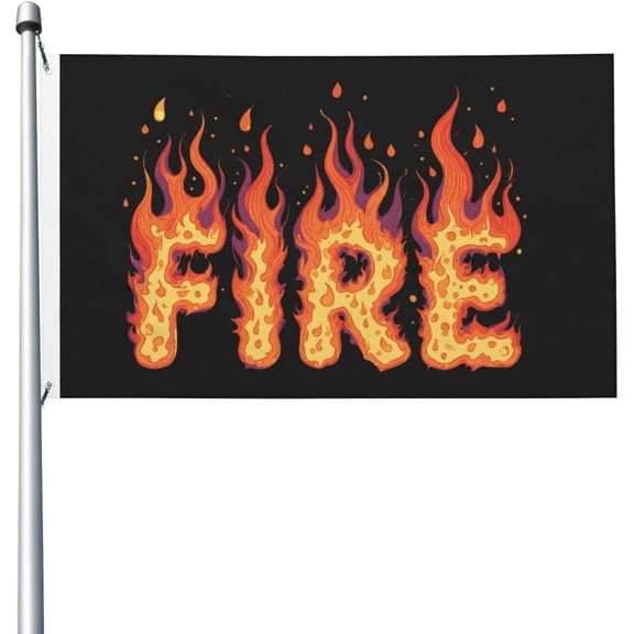 Fire Flag For Room Guys Double Sided Funny Flags For Party 3x5 Ft, Fire Tapestry For Office
