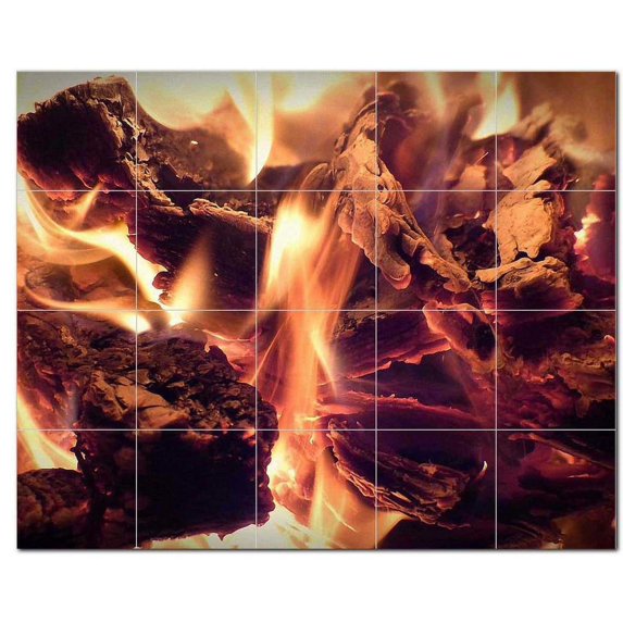 Fire Flame Ceramic Tile Mural Kitchen Backsplash Bathroom Shower, 400592-S54
