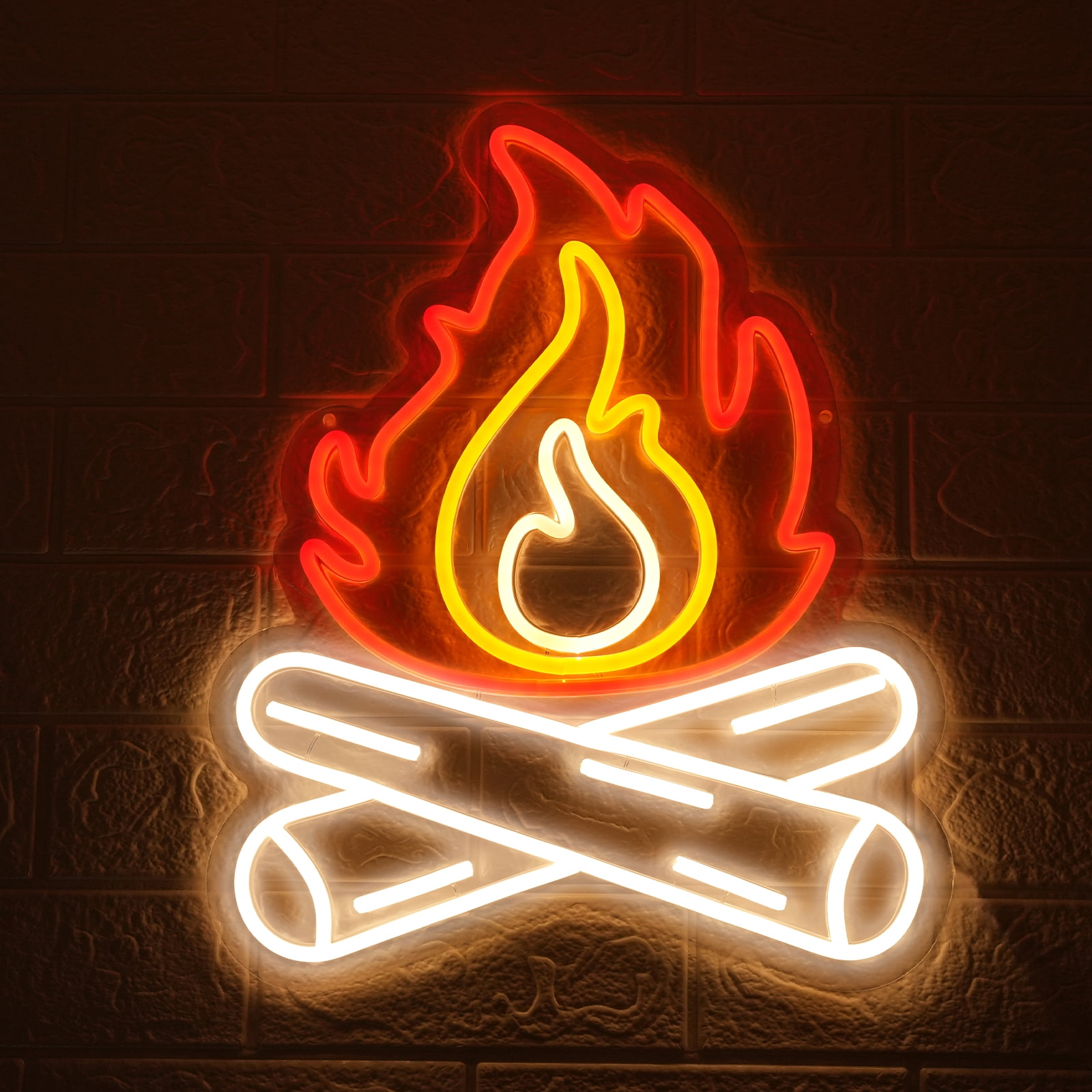 Fire Flame Neon Sign, Stove Fire led Light, light up sign for Bedroom ...