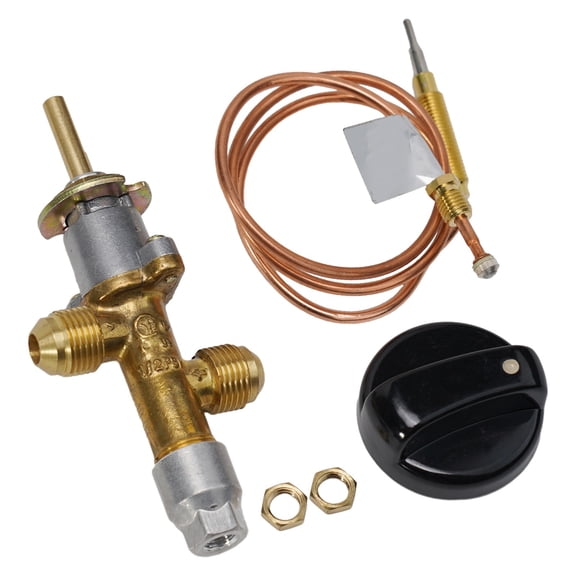 Fire Flame Regulator Valve With Thermocoupler, 900Mm Copper Inlet Tube , Perfect For Grills And Ovens Safe And Reliable