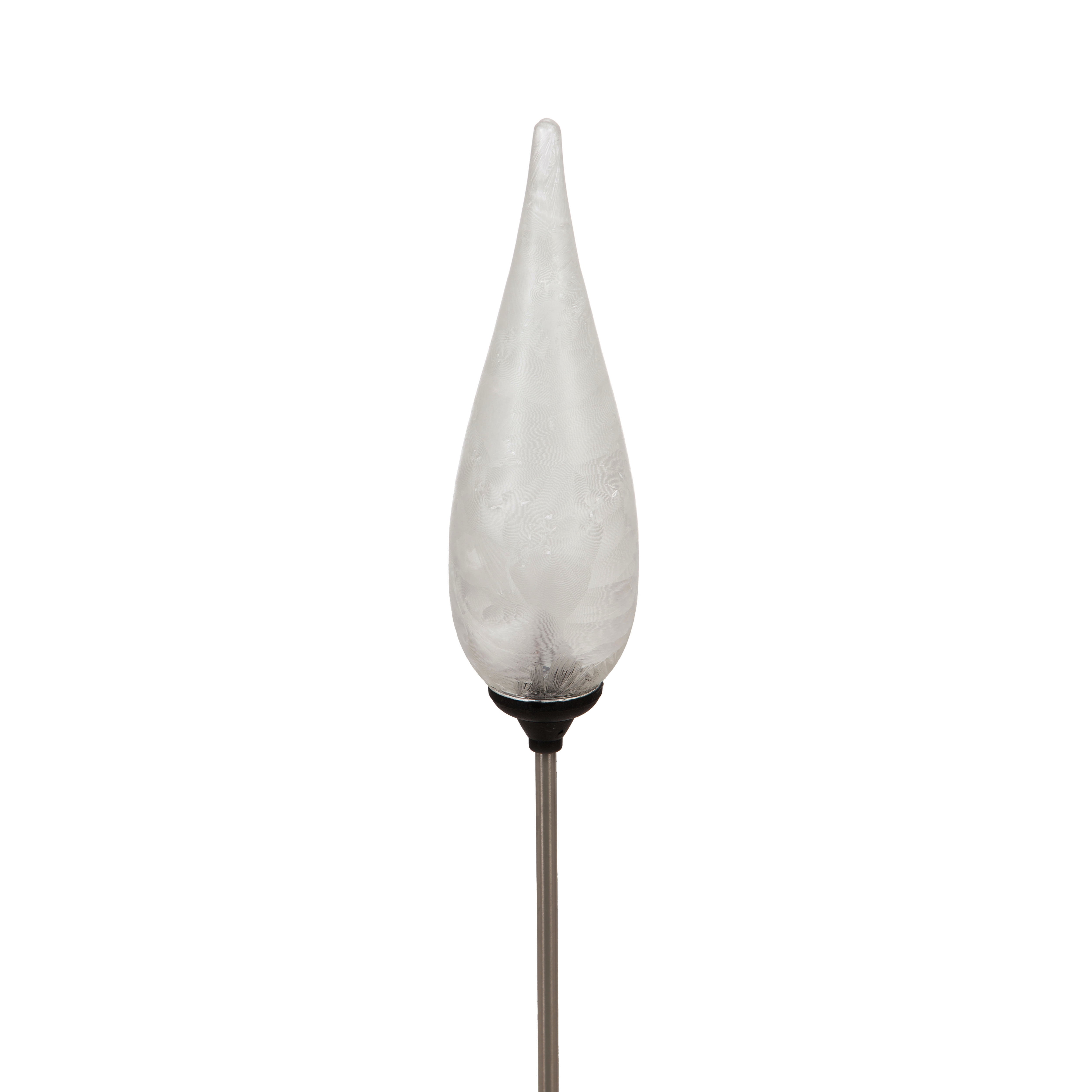 Fire Flame Solar Glass Torch, White Feather Finish - Walmart.com