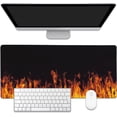 thumbnail image 1 of Fire Flames Large Gaming Mouse Pad,Waterproof Desk Mat for Desktop,Non-Slip Rubber Base Mousepad with Stitched Edges for Laptop Office and Home 35.4X15.7 Inch, 1 of 6