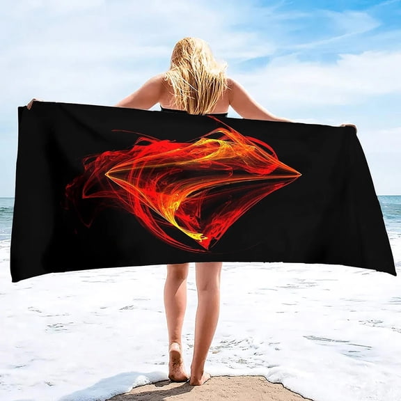 Fire Flames Super Soft Beach Quick-Drying Bath Towel Unisex Large Absorbent Towel Blanket for Outdoor Travel Camping Yoga (11)