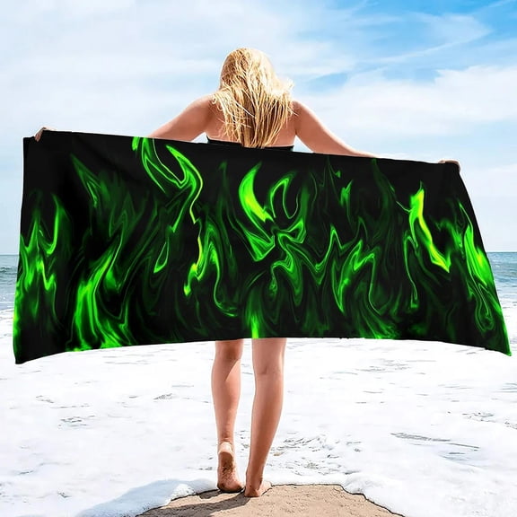 Fire Flames Super Soft Beach Quick-Drying Bath Towel Unisex Large Absorbent Towel Blanket for Outdoor Travel Camping Yoga (15)