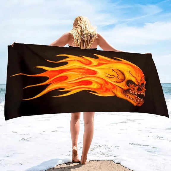 Fire Flames Super Soft Beach Quick-Drying Bath Towel Unisex Large Absorbent Towel Blanket for Outdoor Travel Camping Yoga (17)