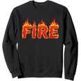 Seo Word Humbnail Fire Flames Word Halloween Sweatshirt - Walmart.com