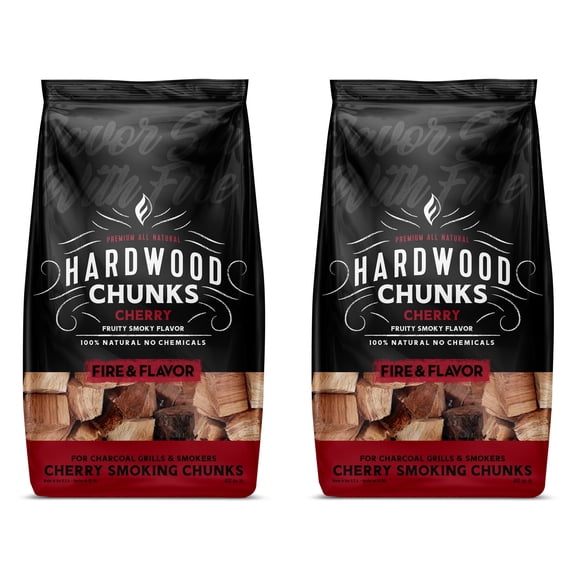 Fire & Flavor 2 Chunk Bundle – Cherry Smoking Wood Chunks for Grilling & BBQ