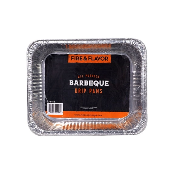 Fire & Flavor All Purpose BBQ Drip Pans, Aluminum, 4pk
