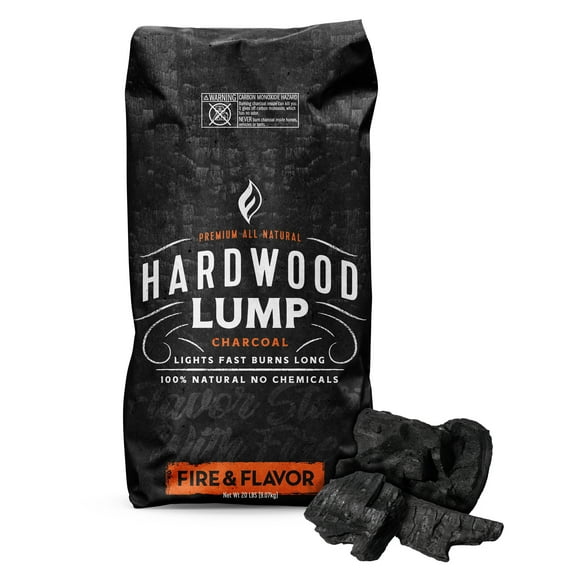 Fire & Flavor FFC117 Premium All Natural Hardwood Lump Charcoal, 20 Pounds