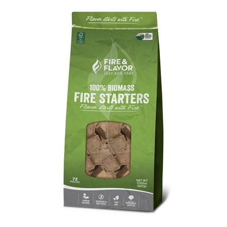 Fire & Flavor FFFS104 Biomass Odorless Fire Starter Cubes (72 Count)