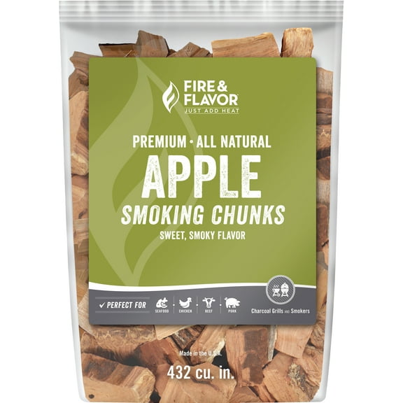 Fire & Flavor FFW203 Premium All Natural Smoking Wood Chunks, 4 Pounds, Apple