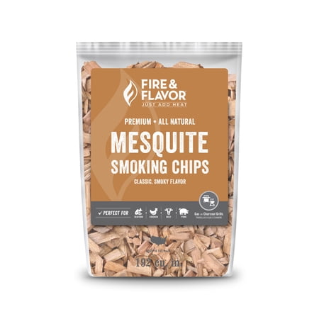 Fire & Flavor Premium All Natural Mesquite Smoking Chips, 2 Pounds