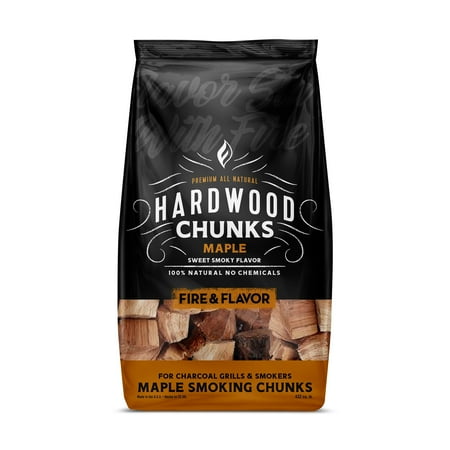 Fire & Flavor Premium All Natural Smoking Wood Chunks, 4 Pounds, Maple