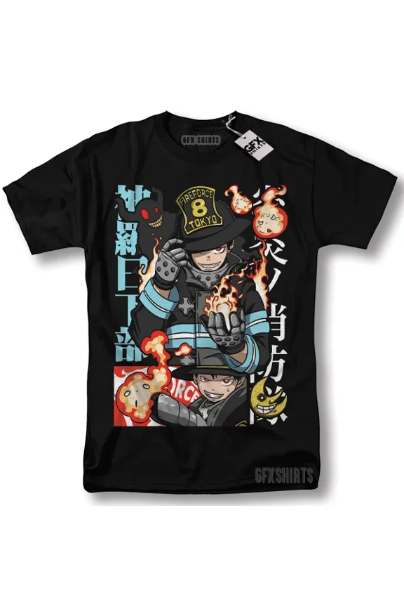 Fire Force Shinra Kusakabe Shirt Skitaru Shonen Tamaki Fire Fighters T-Shirt
