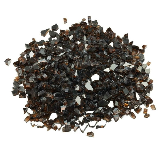 Fire Glass 10 LBS 4.5 KG High Temperature Resistant Fireplace Rocks 12.7 mm Reflective Smokeless Firepit Glass Rock High Luster Stone Landscaping for Fire Pit Table Copper