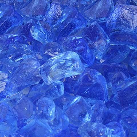 Fire Glass - Glass Stones for Fire Pit & Fireplace - Sky Blue (10 Pound)