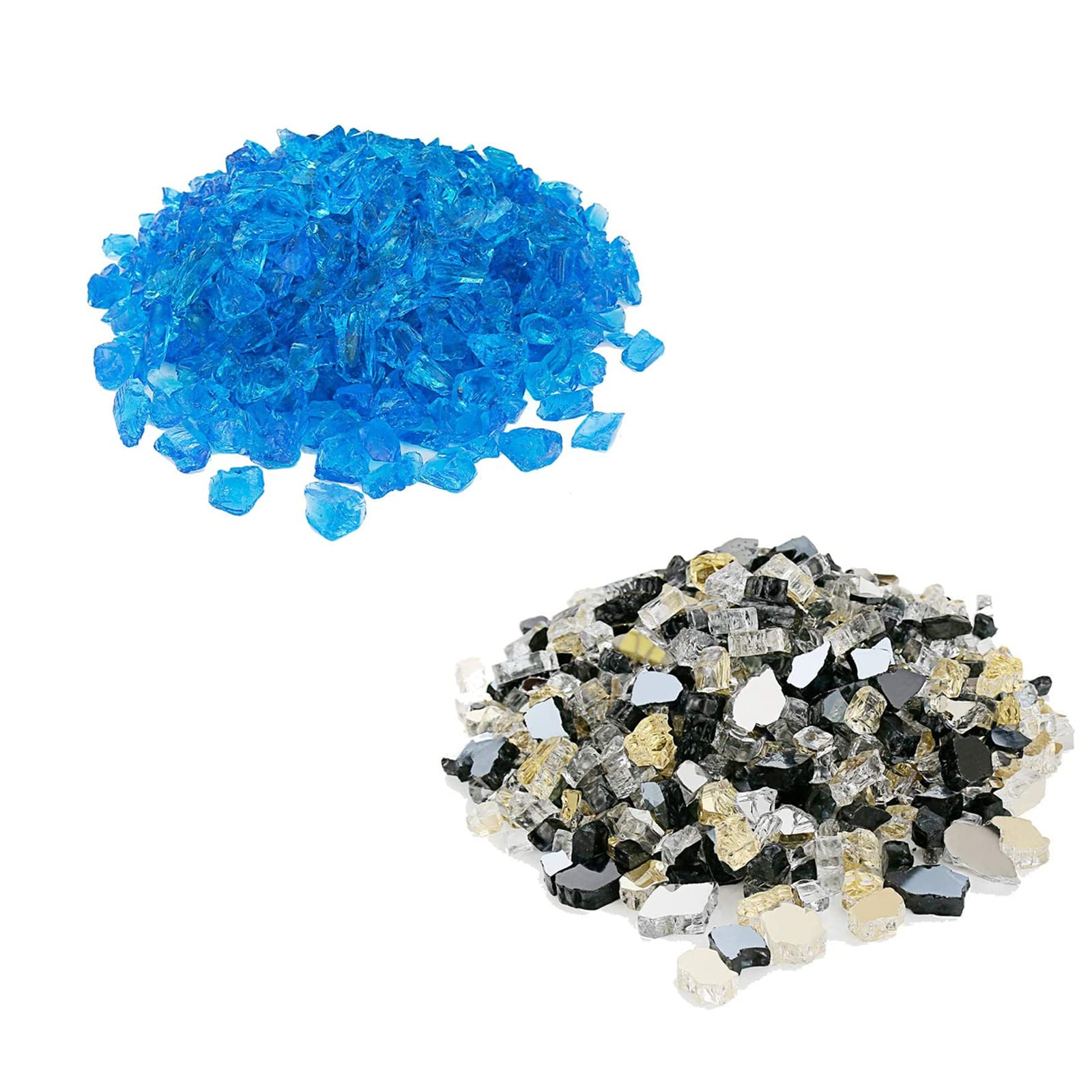 Fire Glass for Fire Pit, 12 Inch Mix 20 Pounds High Luster Reflective