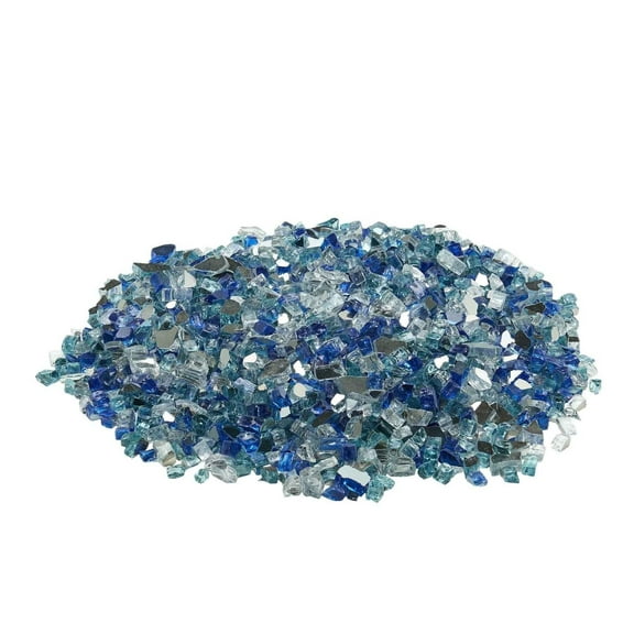 Fire Glass Rocks, 10 LBS - 1/2 Inch Reflective Fire Pit Glass