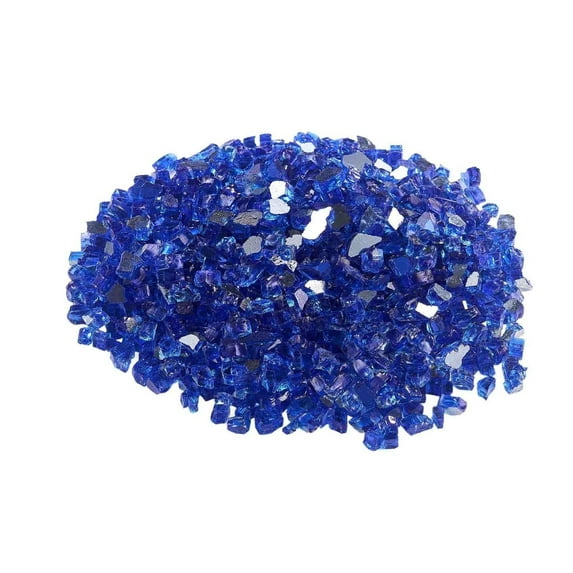 Fire Glass Rocks, 20 LBS Cobalt Blue - 1/2 Inch Firepit Glass for Fireplace, Smokeless Reflective Fire Glass for Outdoor Fire Pit Table, Landscaping Decor