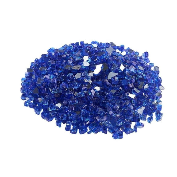 Fire Glass Rocks, 20 LBS Cobalt Blue - 1/2 Inch Reflective Firepit Glass for Fireplace & Outdoor Fire Pit - High Temperature Resistant, Smokeless Landscape Stone