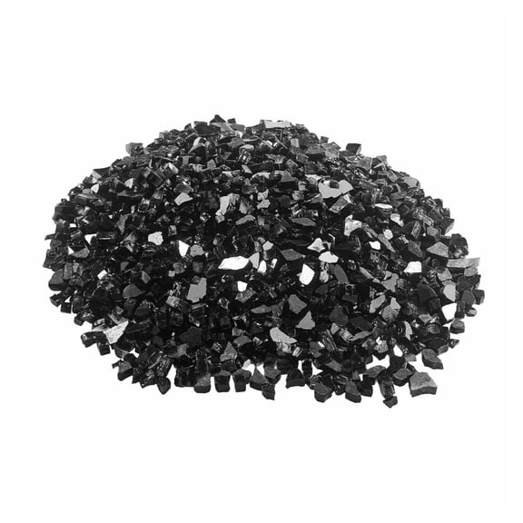 Fire Glass Rocks for Fire Pit - 10 LBS Black 1/2 Inch - Fireplace Glass Replacement; Decorative Fire Pit Media; Outdoor Fireplace Accessories; Garden Decor