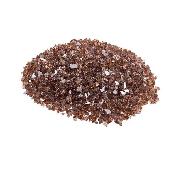 Fire Glass Rocks for Fire Pit, 10 LBS Copper Reflective Fireplace Glass, 1/4 Inch High Temperature Resistant Firepit Rocks, Smokeless Fire Glass for Indoor & Outdoor