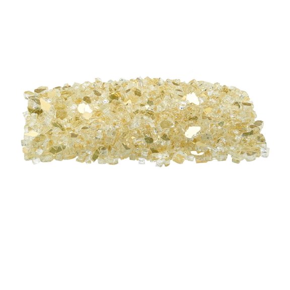 Fire Glass Rocks for Fire Pit, 10 LBS Gold Reflective Fireplace Glass, 1/2 Inch High Temperature Resistant Firepit Glass for Indoor/Outdoor Use, Smokeless Fireplace Stones