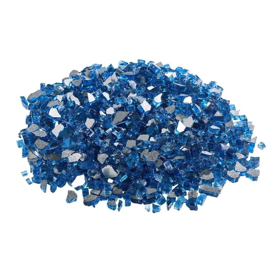 Fire Glass Rocks for Fire Pit, 10 LBS Pacific Blue 1/2 Inch, Fireplace Replacement Glass for Outdoor Fire Pits & Indoor Fireplaces, Decorative Landscape Glass