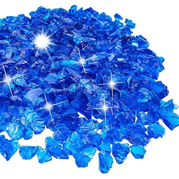 Fire Glass Rocks for Fire Pit,/2 Inch 10 Pounds Cobalt Blue Fire Glass for Outdoors and Indoors Fire Pit Table Fireplace, Vase Fillers and Landscaping.