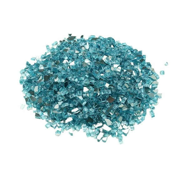 Fire Glass Rocks for Fire Pit, 20 LBS Aqua Blue 1/2 Inch, Fireplace Glass Replacement, Outdoor Fire Pit Decor, Garden Landscape Glass