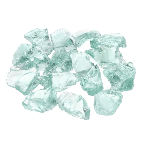 Uxcell Fire Glass for Fire Pit, 2-3mm(1/9") High Luster Natural Glass Rocks, Ocean Blue