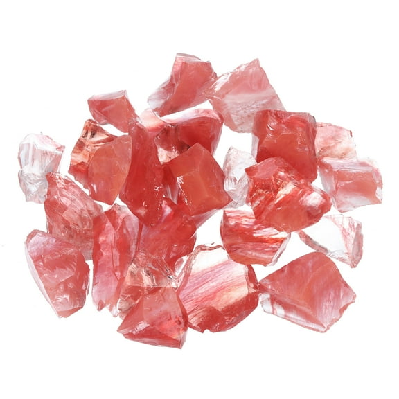 Uxcell Fire Glass for Fire Pit, 2-3mm(1/9") High Luster Natural Glass Rocks, Pink