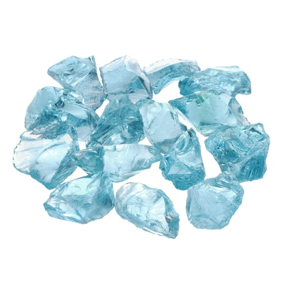 Uxcell Fire Glass for Fire Pit, 2-3mm(1/9") High Luster Natural Glass Rocks, Turquoise