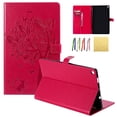 thumbnail image 1 of Fire HD 10.1 2017 & 2015 Case, Allytech Embossed Cat & Tree PU Leather Stand Folio Wallet Case Cover with Credit Card Slots for Amazon Fire HD 10.1 (5th/7th Generation, 2015 & 2017), Red, 1 of 1