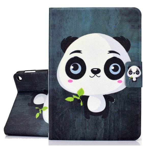 Fire HD 10 2021/ Fire HD 10 Plus Case (Only for 11th Generation, 2021 Released), Allytech Slim Synthetic Leather Flip Smart Cover Auto Sleep Wake Protective Case for Amazon Fire HD 10 2021,Panda