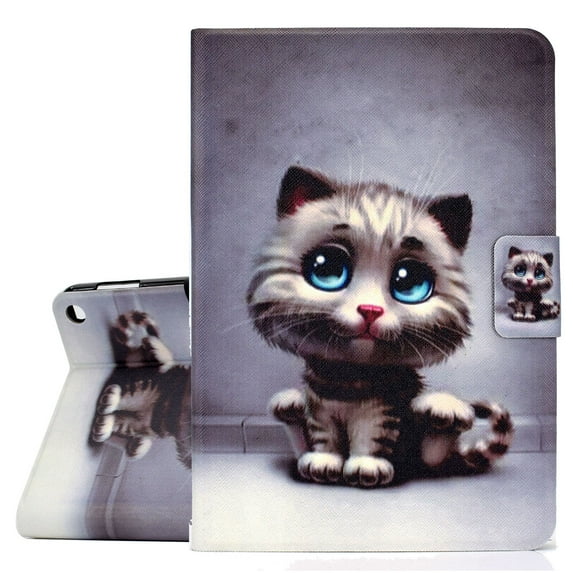 Fire HD 10 2021/ Fire HD 10 Plus Case (Only for 11th Generation, 2021 Released), Allytech Slim Synthetic Leather Flip Smart Cover Auto Sleep Wake Protective Case for Amazon Fire HD 10 2021,Cat